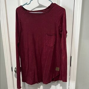 Elegant Maroon Long Sleeve Top